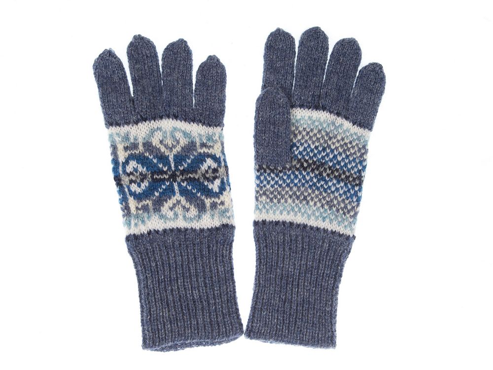 Fair Isle Gloves - Fjord - Shetland Knitwear